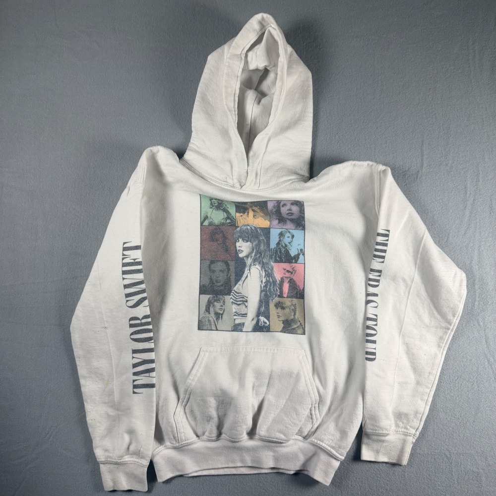 Taylor Swift The Eras Tour White Graphic Hoodie Official Concert Merch Small